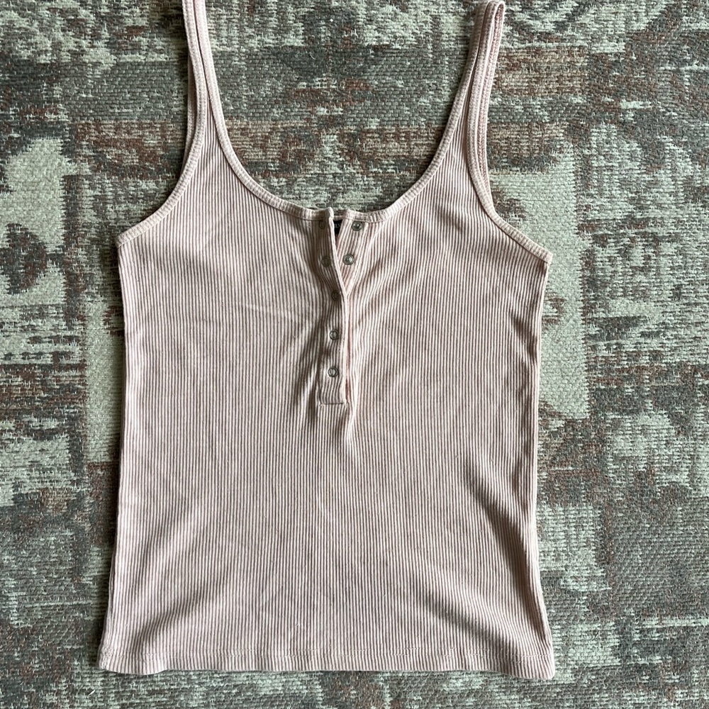 Brandy Melville Women's Ribbed Tank Top - light pink